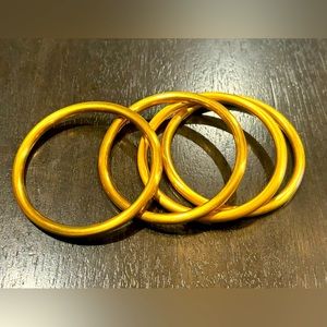 gold waterproof bangle bracelets (set of 4)